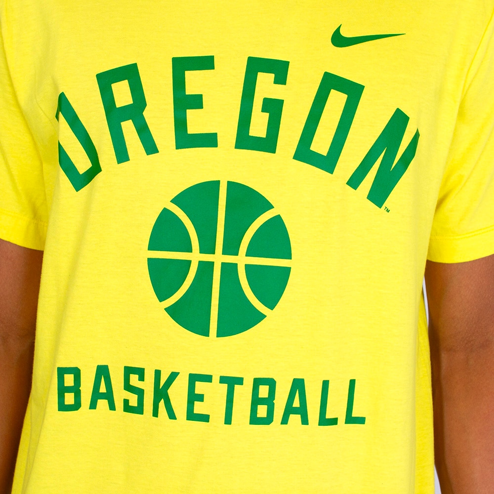 Arched Oregon, Nike, Yellow, Crew Neck, Cotton, Men, Basketball, T-Shirt, 813670